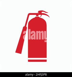 Feuerlöscher-Schild auf weißem Hintergrund. Vektorgrafik. EPS 10-Vektordatei. Stock Vektor