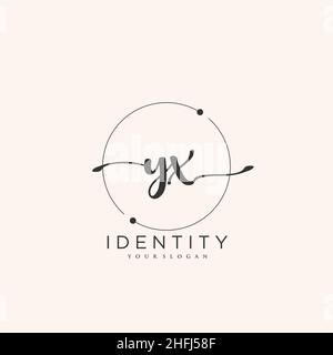 YX Handschrift Logo Vektor Kunst der ersten Unterschrift, Hochzeit, Mode, jewerly, Boutique, Blumen und botanische mit kreativer Vorlage für jedes Unternehmen Stock Vektor