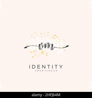 VM Handschrift Logo Vektor Kunst der ersten Unterschrift, Hochzeit, Mode, Schmuck, Boutique, Blumen und botanische mit kreativer Vorlage für jedes Unternehmen Stock Vektor