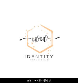 WW Handschrift Logo Vektor Kunst der ersten Unterschrift, Hochzeit, Mode, jewerly, Boutique, Blumen und botanische mit kreativer Vorlage für jedes Unternehmen Stock Vektor