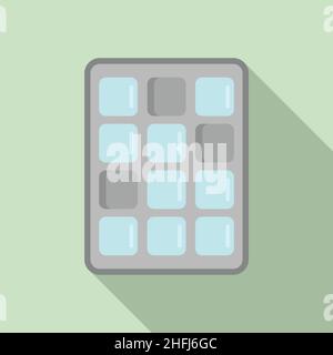 Flacher Vektor des Symbols für Kühlwürfelschale. Formbehälter. Wasserküche Stock Vektor