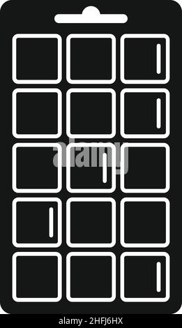 Symbol für Eiswürfelschale für Gussform einfacher Vektor. Wasserbehälter. Form quadratisch Stock Vektor