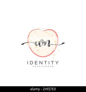WN Handschrift Logo Vektor Kunst der ersten Unterschrift, Hochzeit, Mode, jewerly, Boutique, Blumen und botanische mit kreativer Vorlage für jedes Unternehmen Stock Vektor