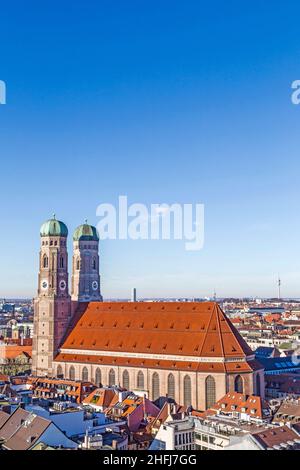 Die Church of Our Lady (Frauenkirche) in München (Deutschland, Bayern). Stockfoto