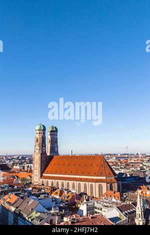 Die Church of Our Lady (Frauenkirche) in München (Deutschland, Bayern). Stockfoto