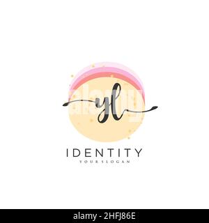 YL Handschrift Logo Vektor Kunst der ersten Unterschrift, Hochzeit, Mode, jewerly, Boutique, Blumen und botanische mit kreativer Vorlage für jedes Unternehmen Stock Vektor