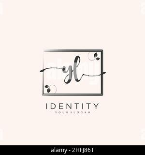 YL Handschrift Logo Vektor Kunst der ersten Unterschrift, Hochzeit, Mode, jewerly, Boutique, Blumen und botanische mit kreativer Vorlage für jedes Unternehmen Stock Vektor