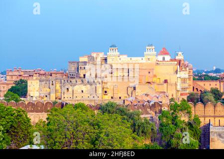 Imposante Palast des Maharadschas von Bikaner innen Junagarh Fort, Bikaner, Rajasthan, Indien Stockfoto