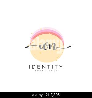 WN Handschrift Logo Vektor Kunst der ersten Unterschrift, Hochzeit, Mode, jewerly, Boutique, Blumen und botanische mit kreativer Vorlage für jedes Unternehmen Stock Vektor