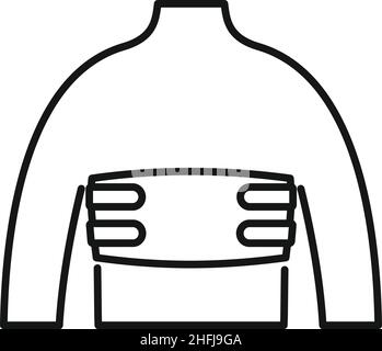 Vektor der Umrisslinie des Symbols „Lunge schädigen“ Verbandszeug für Verletzungen. Patient verletzt Stock Vektor