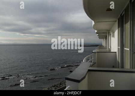 Minamichita, Aichi, Japan, 2022/15/01 , Blick auf die Mikawa Bucht von einem Hotelzimmer auf der Chita Halbinsel (Chita Hantou) ist eine Halbinsel südlich von Aichi P Stockfoto