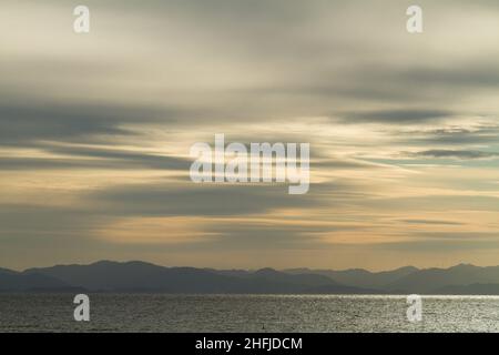 Minamichita, Aichi, Japan, 2022/15/01 , Ansicht der Präfektur Mie von der Halbinsel Chita, (Chita Hantou) ist eine Halbinsel südlich der Präfektur Aichi, Stockfoto