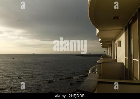 Minamichita, Aichi, Japan, 2022/15/01 , Blick auf die Mikawa Bucht von einem Hotelzimmer auf der Chita Halbinsel (Chita Hantou) ist eine Halbinsel südlich von Aichi P Stockfoto