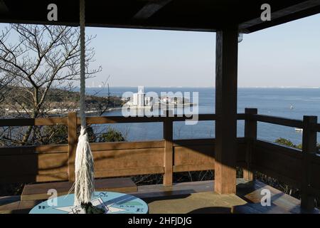 Minamichita, Aichi, Japan, 2022/15/01 , Chita Bay bilden einen Aussichtspunkt in Handa Stadt im Süden der Chita Halbinsel (Chita Hantou) ist eine Halbinsel zum Sou Stockfoto