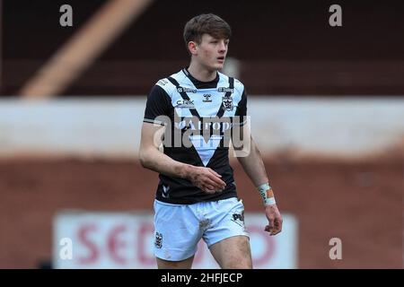 Bradford, Großbritannien. 16th Januar 2022. Davy Litten von Hull City FC während des Spiels in Bradford, Vereinigtes Königreich am 1/16/2022. (Foto von James Heaton/News Images/Sipa USA) Quelle: SIPA USA/Alamy Live News Stockfoto