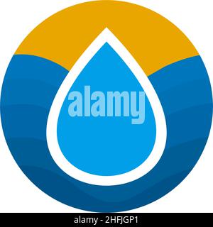 Vorlage für Vektorgrafik für Wassertropfen-Symbol-Logo-Design Stock Vektor