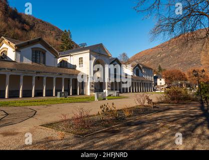 Bau der Thermalbäder von Bagnère de Luchon, in Haute Garonne, Oczitanien, Frankreich Stockfoto