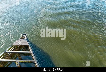 Gründung der Siuslaw River Bridge in Florence, Oregon, USA Stockfoto