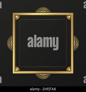 Realistische goldene Rahmen Vorlage Vektor-Illustration. Stock Vektor