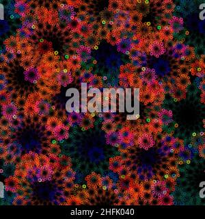 Eine abstrakte Zierblume nahtlose Muster, digitaler Hintergrund Stockfoto