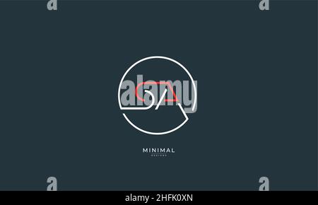 Buchstabensymbol Logo SA Stock Vektor