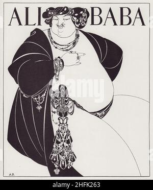 Ali Baba, Cover Design für eine vorgeschlagene Ausgabe der Forty Thieves, 1897. Veröffentlicht in „The Best of Beardsley“, herausgegeben von R. A. Walker, [The Bodley Head, London, 1948] Stockfoto