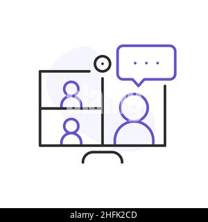Zeilensymbol für Online-Meetings Stock Vektor