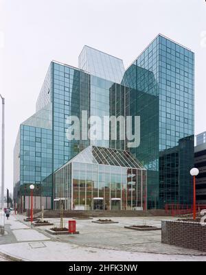 Green Park House, Poplar Walk, Croydon, London, 21/03/1985. Das Äußere der neu fertiggestellten Prudential-Büros im Green Park House von Nordwesten aus gesehen. Stockfoto