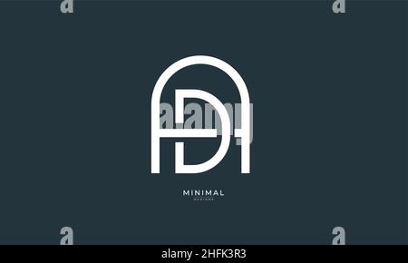 Buchstabensymbol Logo AD oder da Stock Vektor