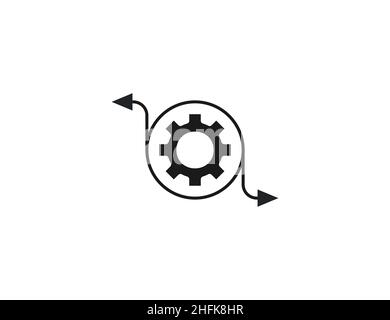 Symbol für Workflow, Automatisierung, Verarbeitung. Vektorgrafik. Flaches Design. Stock Vektor