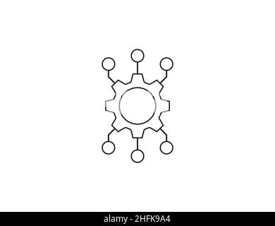 Symbol für Workflow, Automatisierung, Verarbeitung. Vektorgrafik. Flaches Design. Stock Vektor