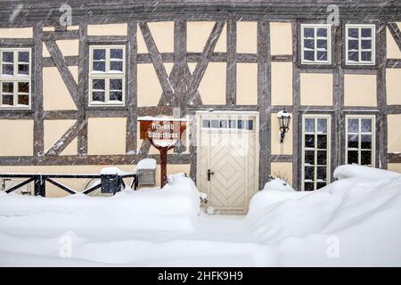 Güntersberge im Harz Selketal Winterimpressionen Stockfoto