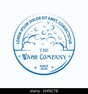 Wash-Logo. Vektor und Illustration. T-Shirt-Design. seifenblasen-Design. Stock Vektor