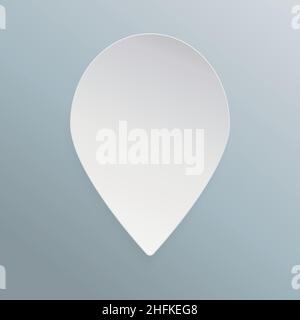 Position GPS-Karte mit weißem Zeiger-MarkerInfografik auf blaugrauem Hintergrund. Vektorgrafik. EPS 10-Vektordatei. Stock Vektor