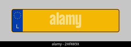 Kfz-Kennzeichen von Luxemburg Vektor-Vorlage Stock Vektor