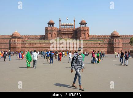 Das Rote Fort (Lal Qila), Alt-Delhi, Indien, Südasien Stockfoto