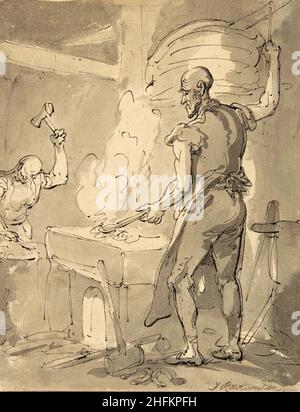 Ein Schmied. Künstler: Thomas Rowlandson (1756-1827) ein englischer Künstler und Karikaturist der georgischen Ära. Als sozialer Beobachter war er ein produktiver Künstler und Druckerei. Quelle: Thomas Rowlandson/Alamy Stockfoto