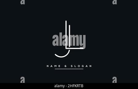 Modernes Design mit abstraktem Buchstaben LJ, JL-Logo. Minimaler LJ-, JL-initialer Symbolvektor Stock Vektor