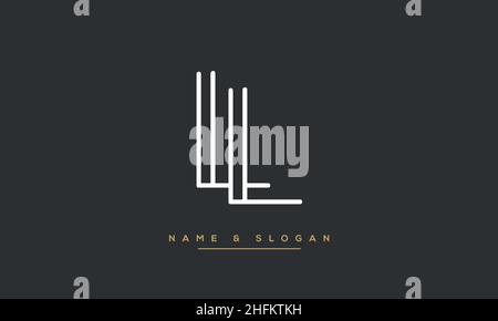 Modernes, abstraktes LL-Logo mit L-Schriftzug. Minimale LL-, L-initiale Symbolvektoren Stock Vektor