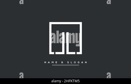 Modernes, abstraktes LL-Logo mit L-Schriftzug. Minimale LL-, L-initiale Symbolvektoren Stock Vektor