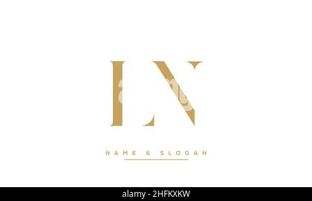 Modernes, abstraktes LN-Logo mit Schriftzug und NL-Logo. Minimaler LN-, NL-initialer Symbolvektor Stock Vektor