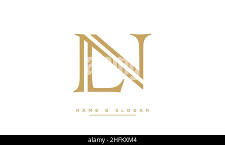 Modernes, abstraktes LN-Logo mit Schriftzug und NL-Logo. Minimaler LN-, NL-initialer Symbolvektor Stock Vektor