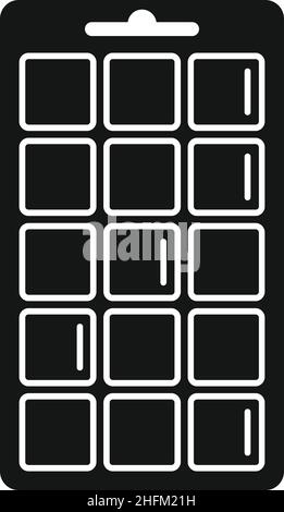 Symbol für Eiswürfelschale für Gussform einfacher Vektor. Wasserbehälter. Form quadratisch Stock Vektor