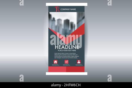 Roll-up Broschüre Flyer Banner Design vertikale Vorlage Vektor, abstrakt geometrischen Hintergrund, moderne x-Banner und Flagge-Banner, Rechteck-Größe. Stock Vektor