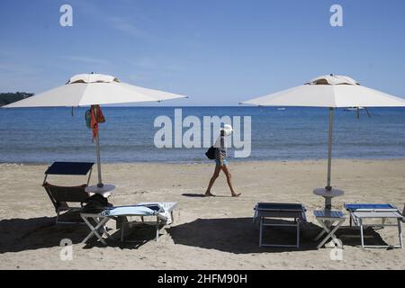 Cecilia Fabiano/LaPresse Juni 12 , 2020 Rome (Italy) News Tourismuskrise : Luxushotels, die zur Seesaison wieder eröffnet werden, im Pic : Ninpheo Hotel an der Gaeta-Küste Stockfoto