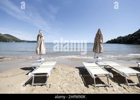 Cecilia Fabiano/LaPresse Juni 12 , 2020 Rome (Italy) News Tourismuskrise : Luxushotels, die zur Seesaison wieder eröffnet werden, im Pic : Ninpheo Hotel an der Gaeta-Küste Stockfoto