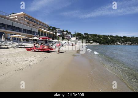 Cecilia Fabiano/LaPresse Juni 12 , 2020 Rome (Italy) News Tourismuskrise : Luxushotels, die zur Seesaison wieder eröffnet werden, im Pic : Ninpheo Hotel an der Gaeta-Küste Stockfoto