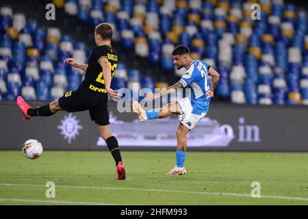 Cafaro/LaPresse 13. Juni 2020 Neapel, Italien Sportfußball Napoli vs Inter - Italienischer Pokal, Halbfinale 2. Etappe - San Paolo Stadion. Im Bild: Lorenzo Insigne (SSC Napoli). Stockfoto