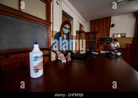 Claudio Furlan - LaPresse 15 June 2020 Milano (Italien) News Vorbereitungen für die Abitur bei Liceo Parini während des Coronavirus-Notfalls Stockfoto