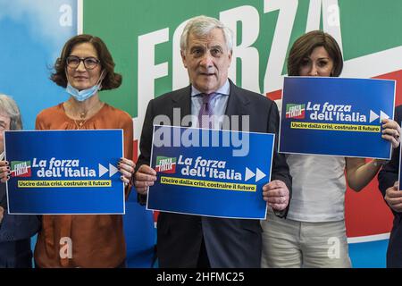 Roberto Monaldo / LaPresse 22-06-2020 Rom (Italien) die Partei Forza Italia stellt den "Plan zur Wiederbelebung des Landes" im Bild vor Maria Stella Gelmini, Antonio Tajani, Anna Maria Bernini Stockfoto